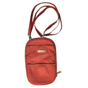 BAGGALLINI Red Cross Body Travel Bag 9x6 - Adjustable Straps - 2 Zipper Pockets